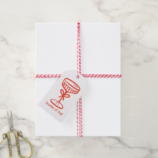 Kerstglas Champagne Glas Kerstmis Cadeaulabel (Met Touw)