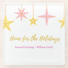 Kerstglas coaster met Holiday-motieven Glazen Onderzetter