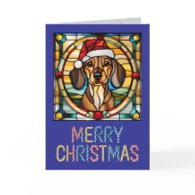 Kerstglas-in-lood-tekening van een Dachshund