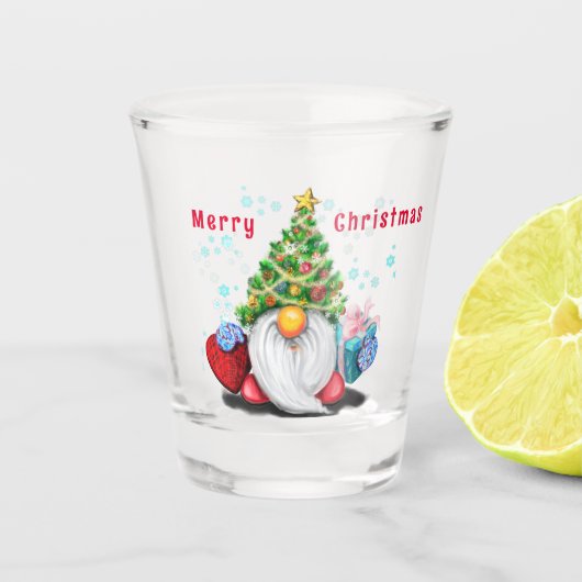 kerstglas met cadeau shot glas (Voorkant)