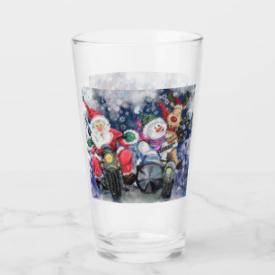 kerstglas met vrolijke kerstvrienden glas
