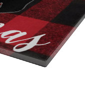 Kerstglas Snijplank Rood Plaid Zwart Beer (Hoek)