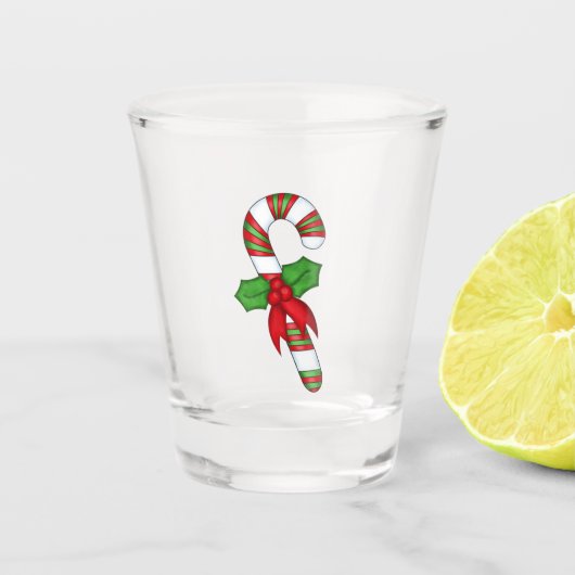 kerstglas: snoepriet shot glas (Voorkant)