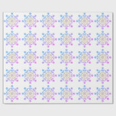 kerstglas Snowflakes Gold Pink Blue Cadeaupapier (Vlak)