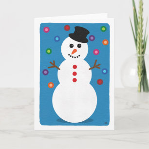 Kerstglimlach Snowman Feestdagen Kaart