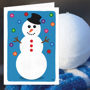 kerstglimlachend Snowman Blank Kaart