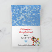 Kerstglimlachend Snowman Blue en White Feestdagen Kaart (Binnen)