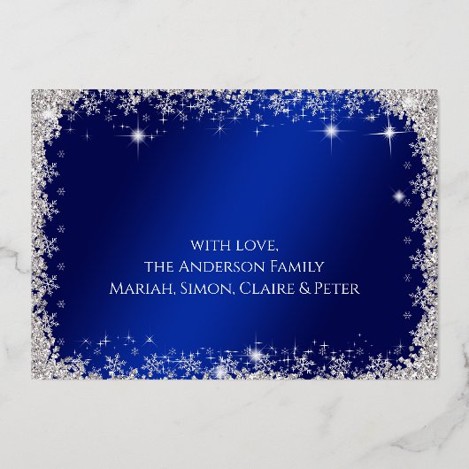 Kerstglitz Folie Uitnodiging (Achterkant)