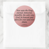 Kerstglorie voor God 1 Timothy 1-15 Ronde Sticker (Tas)