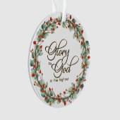 kerstglorie voor God Bijbelse Verse Ornament (voorkant)