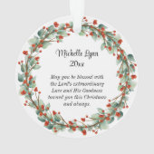 kerstglorie voor God Bijbelse Verse Ornament (achterkant)