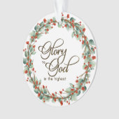 kerstglorie voor God Bijbelse Verse Ornament (voorkant)
