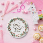 kerstglorie voor God Bijbelse Verse Papieren Bordje (Feest)