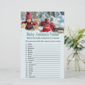 kerstgnome Baby Animals Name Game baby shower (Staand voorkant)
