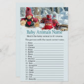 kerstgnome Baby Animals Name Game baby shower (Voorkant / Achterkant)