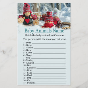 kerstgnome Baby Animals Name Game baby shower