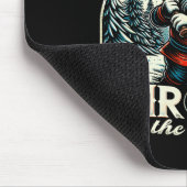 Kerstgnome honkbalspeler, doorheen rijdend muismat (Hoek)