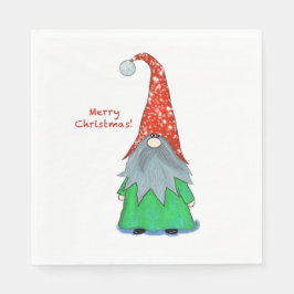 Kerstgnome Luncheon Napkin Servet