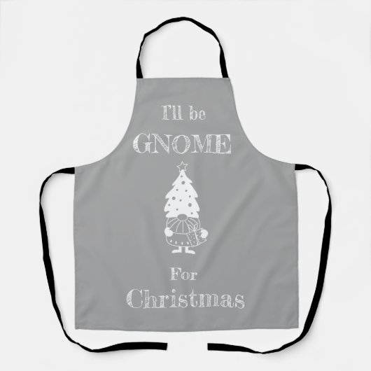 Kerstgnome modern scandi-decor schort (Voorkant)