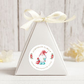 Kerstgnome Prettige feestdagen Ronde Sticker