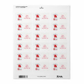 ***KERSTGNOME** Retouradreslabel Etiket (Full Sheet)