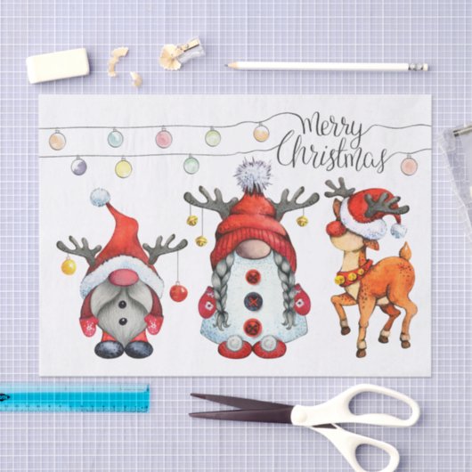 Kerstgnome Rudolph Deer Tissuepapier (Craft)