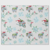 Kerstgnomen bij het spelen cadeaupapier (Vlak)