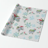 Kerstgnomen bij het spelen cadeaupapier (Uitgerold)