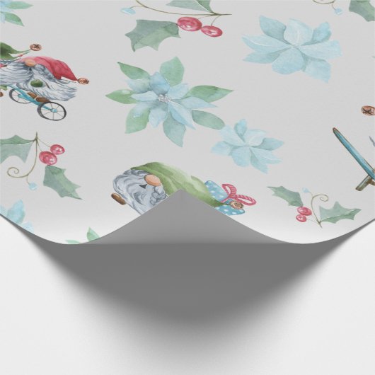 Kerstgnomen bij het spelen cadeaupapier (Hoek)