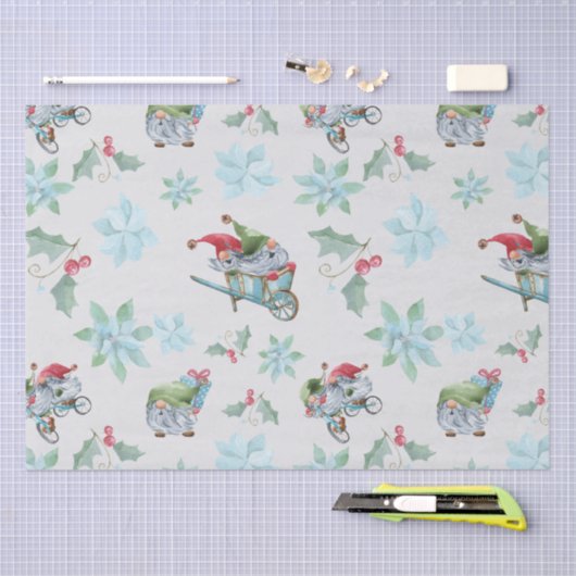 Kerstgnomen bij het spelen tissuepapier (Craft)