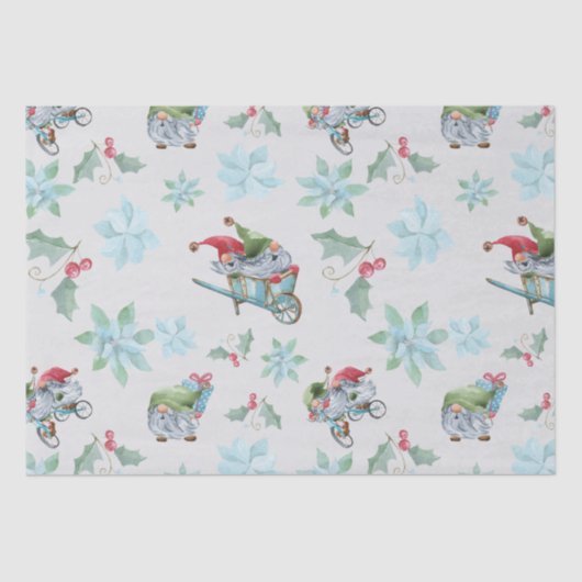 Kerstgnomen bij het spelen tissuepapier (Voorkant)