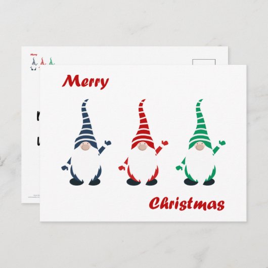 Kerstgnomen Briefkaart (Voorkant / Achterkant)