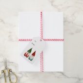 Kerstgnomen Cadeaulabel (Met Touw)
