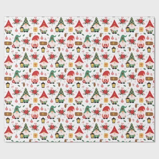 Kerstgnomen Cadeaupapier (Vlak)