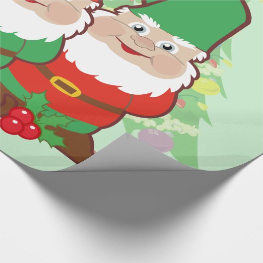 Kerstgnomen Cadeaupapier (Hoek)