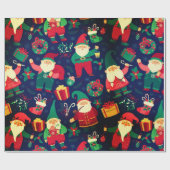 Kerstgnomen Cadeaupapier (Vlak)