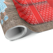 kerstgnomen Cadeaus Rustic Wood Cadeaupapier (Rol Hoek)