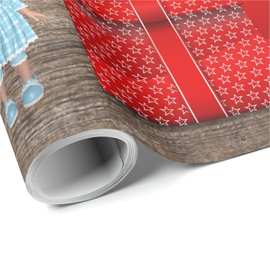 kerstgnomen Cadeaus Rustic Wood Wrapping Pap Cadeaupapier (Rol Hoek)