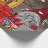 kerstgnomen Cadeaus Rustic Wood Wrapping Pap Cadeaupapier (Hoek)