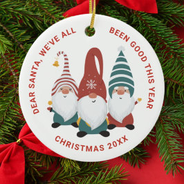 Kerstgnomen Cute Funny Holiday Keramisch Ornament