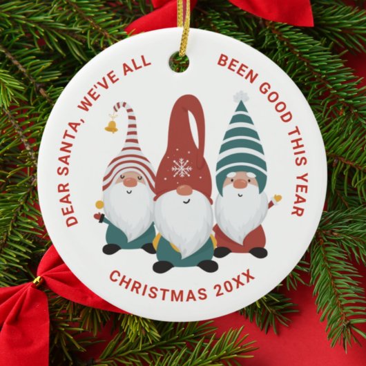 Kerstgnomen Cute Funny Holiday Keramisch Ornament