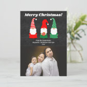 Kerstgnomen Cute Holiday Foto Feestdagenkaart (Staand voorkant)