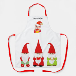 Kerstgnomen en Cute Elf op Witte Schort