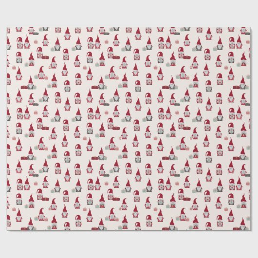 Kerstgnomen en Gifts Rustic Land Cadeaupapier (Vlak)