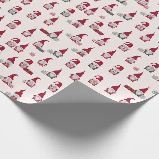 Kerstgnomen en Gifts Rustic Land Cadeaupapier (Hoek)