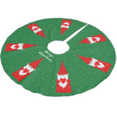 Kerstgnomen en sneeuwvlokken op groen kerstboom rok (Gekanteld)