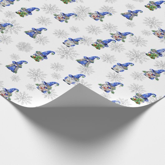 kerstgnomen en Snowflakes Cadeaupapier (Hoek)