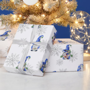 kerstgnomen en Snowflakes Cadeaupapier