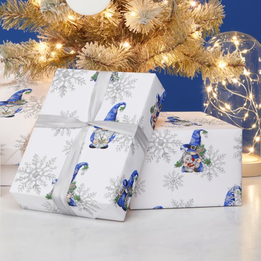 kerstgnomen en Snowflakes Cadeaupapier (Feestdagen)