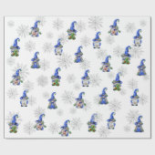 kerstgnomen en Snowflakes Cadeaupapier (Vlak)